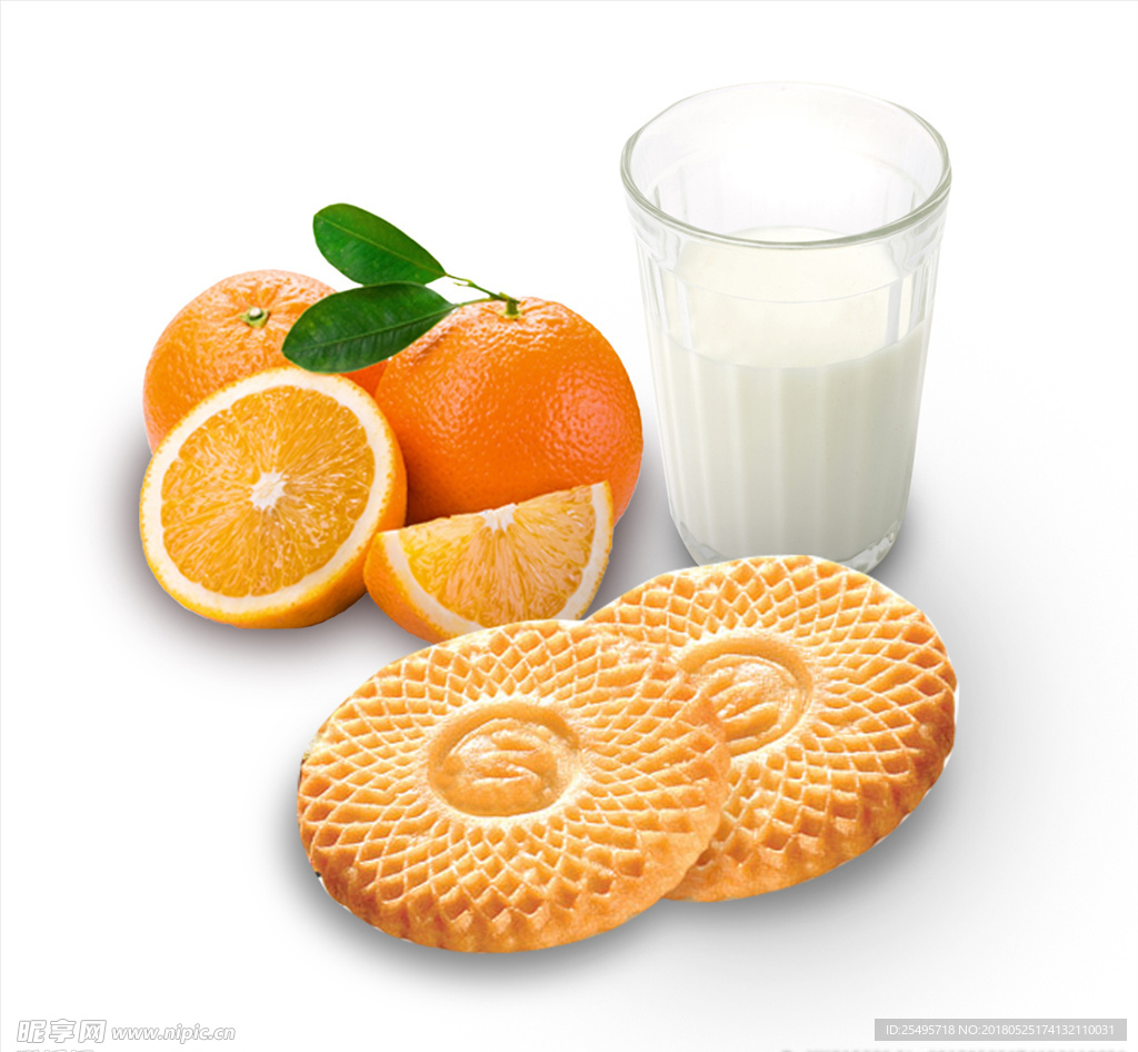牛奶  饼干  橙子   早餐