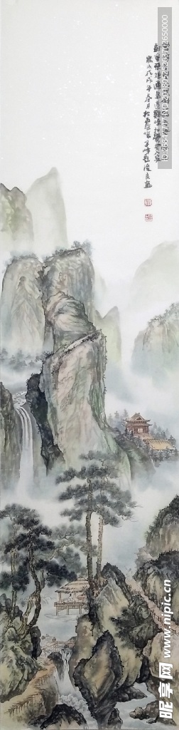 国画传统山水画刘俊良中国风国画