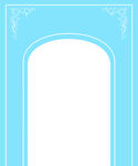 蓝色婚礼门框 玄关 花纹