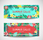 2款扁平化热带花卉banner