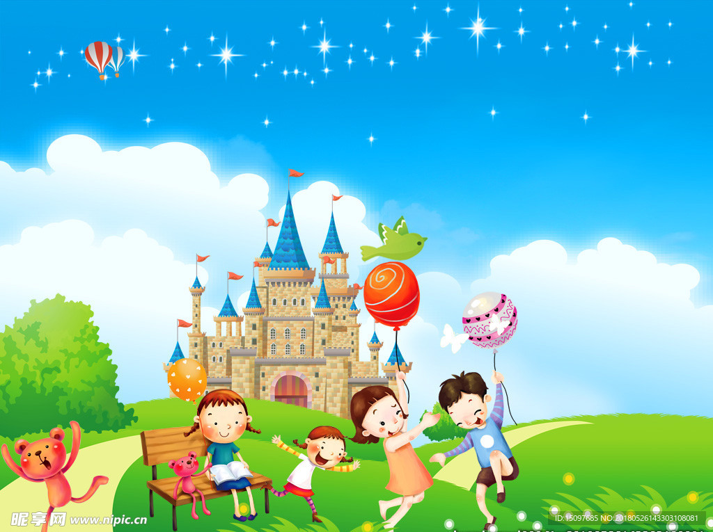 幼儿园卡通城堡背景