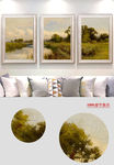 欧式风景湖泊油画装饰画