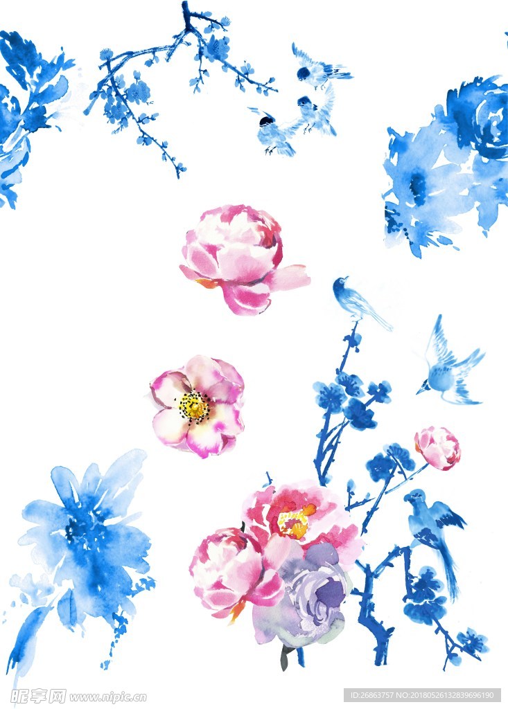 水墨花鸟图