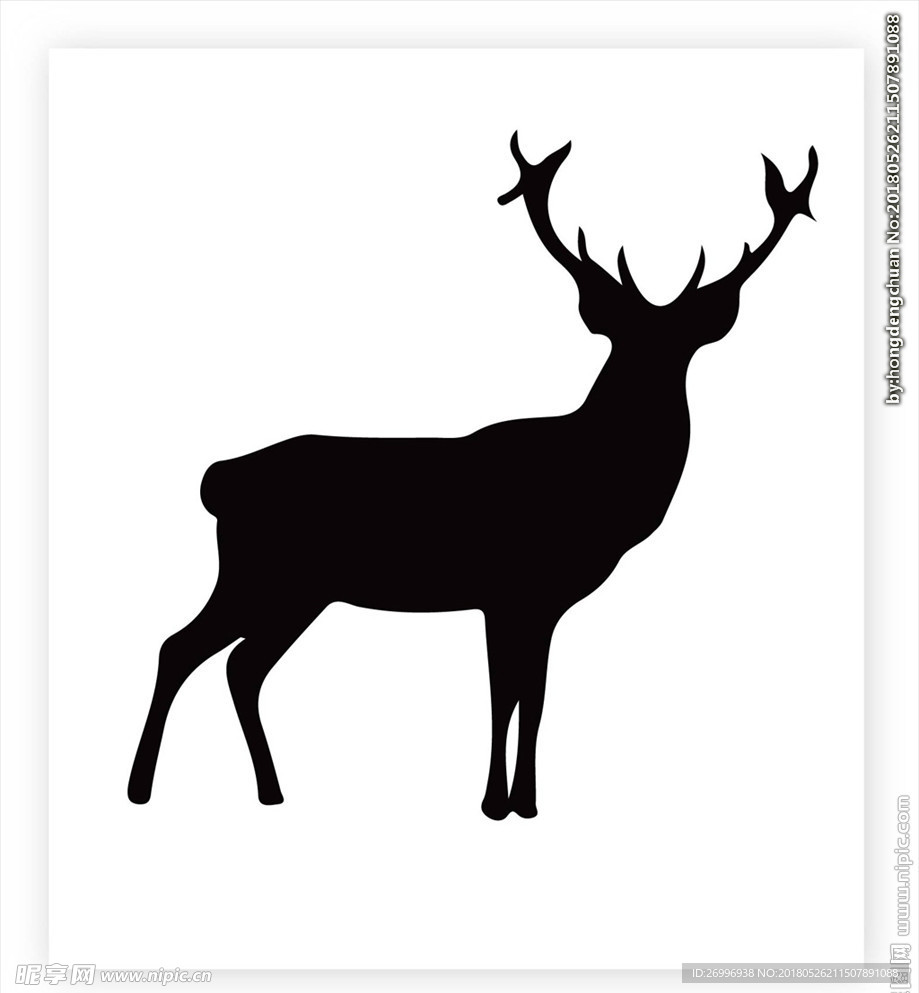 鹿剪影图片