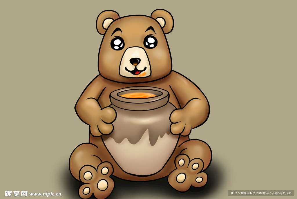 小熊抱蜜罐子