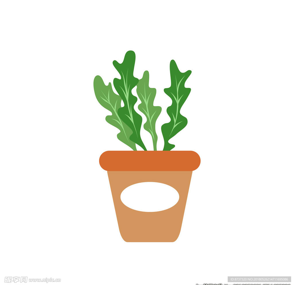 矢量盘栽植物
