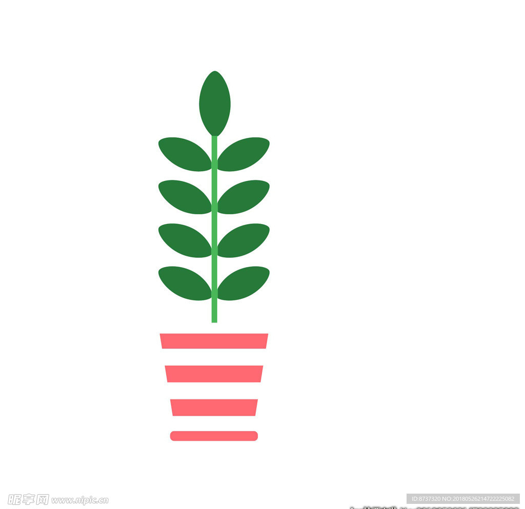 矢量盘栽植物