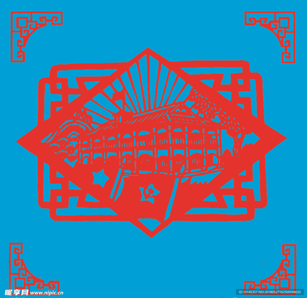 建筑剪纸