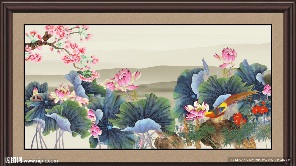 国画荷花