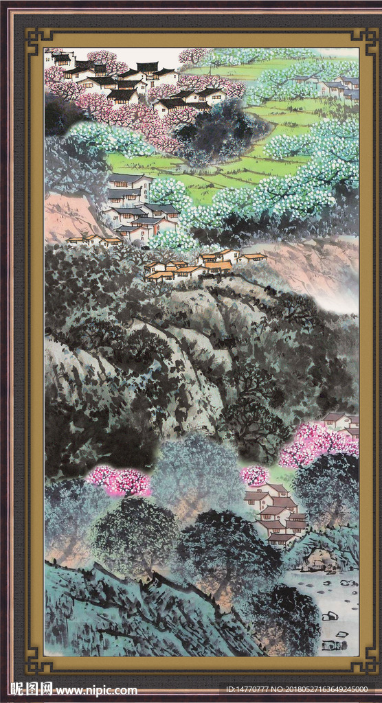 竖幅国画风景