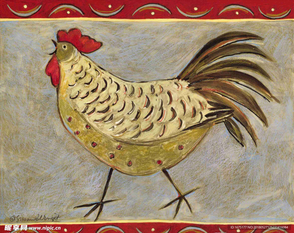 装饰画 公鸡谱
