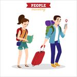 卡通旅行人物