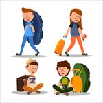 卡通旅行人物