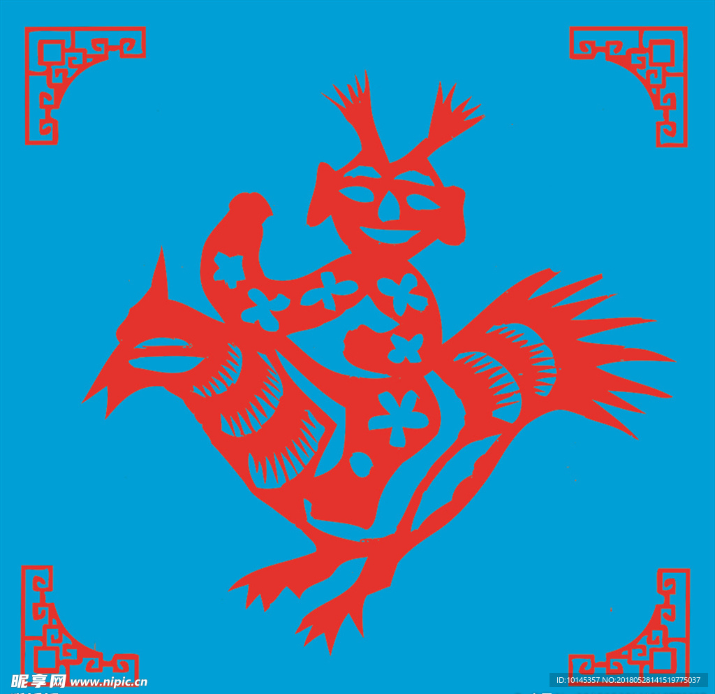 我和鸟剪纸