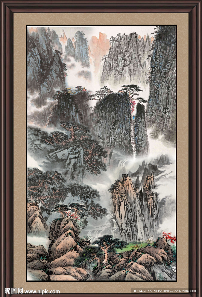竖幅国画风景