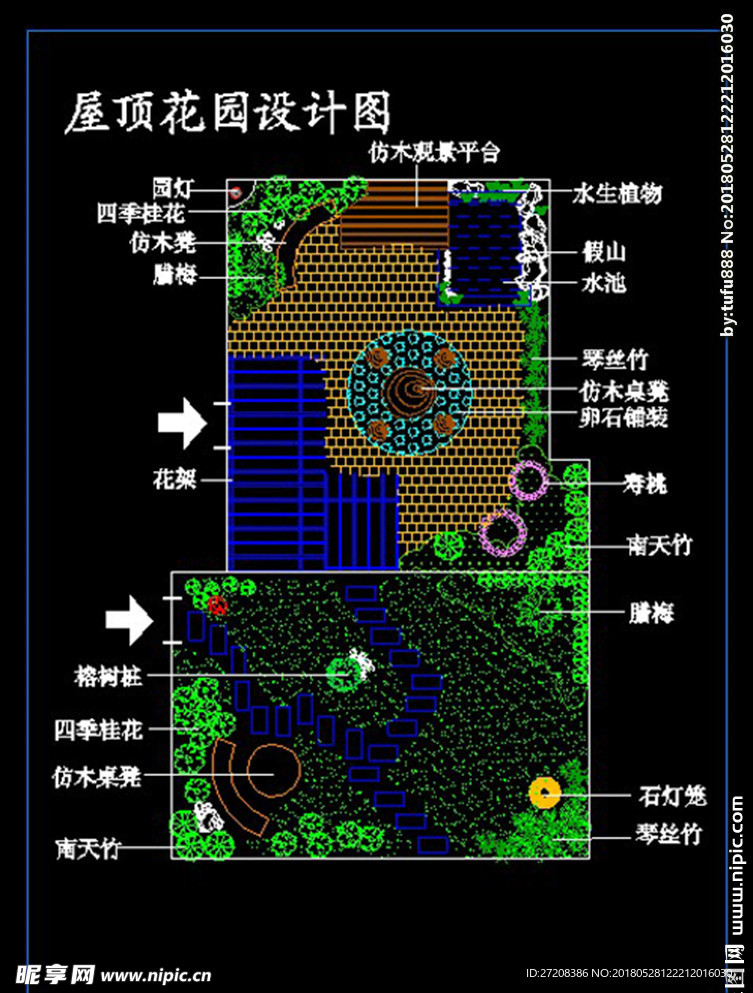 屋顶花园绿化平面图