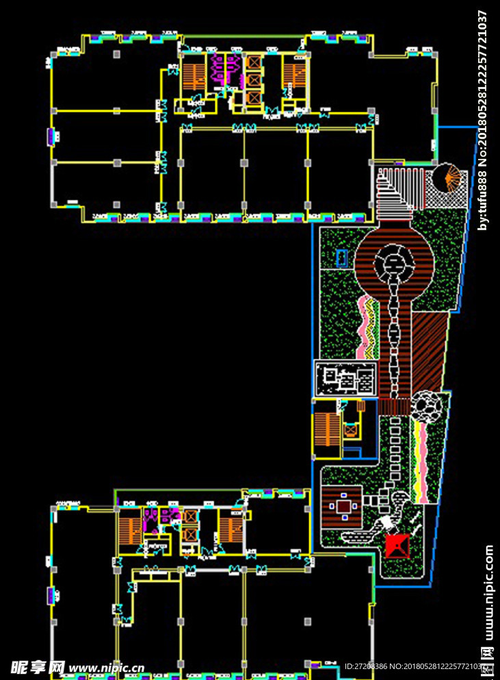 屋顶花园图纸cad