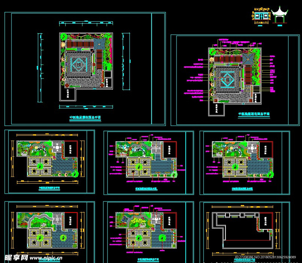 中医院屋顶花园设计CAD