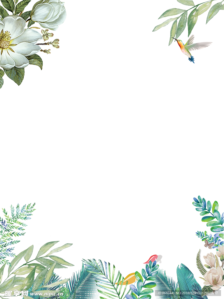 春夏季清植物新背景素材