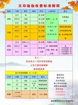 价格表 瑜伽价格表