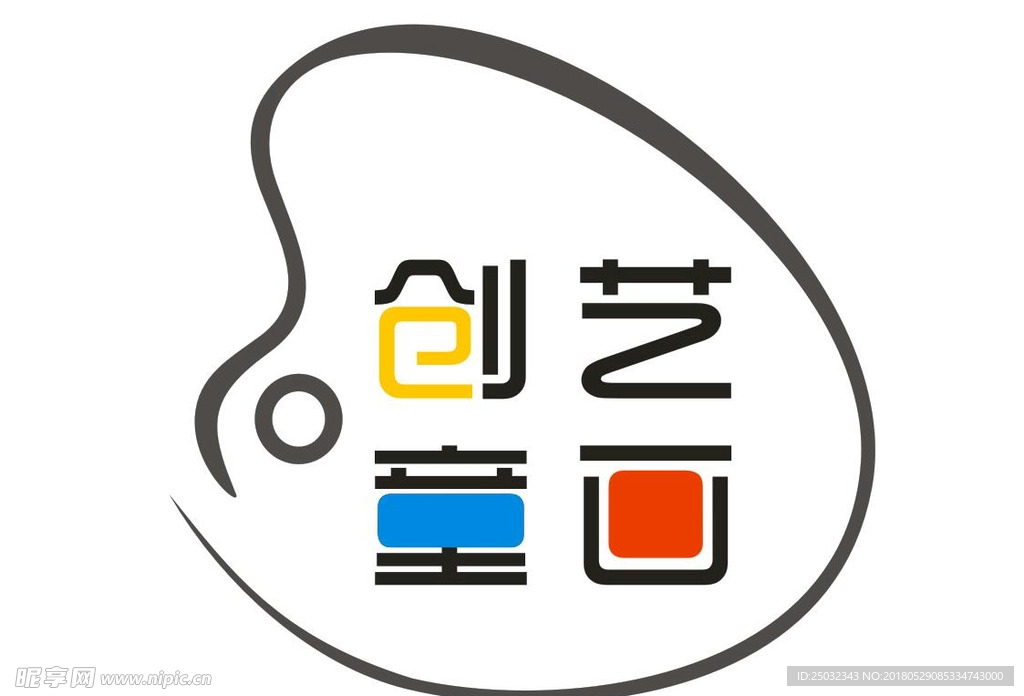 创意童话画logo矢量图艺术