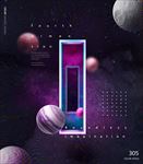 波纹渐变星空星球海报素材