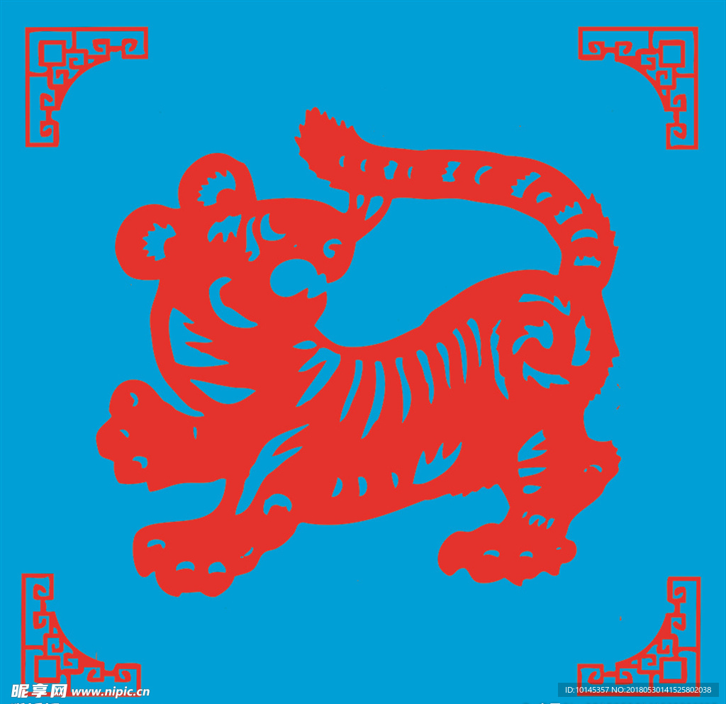 老虎剪纸