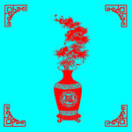 花瓶福剪纸