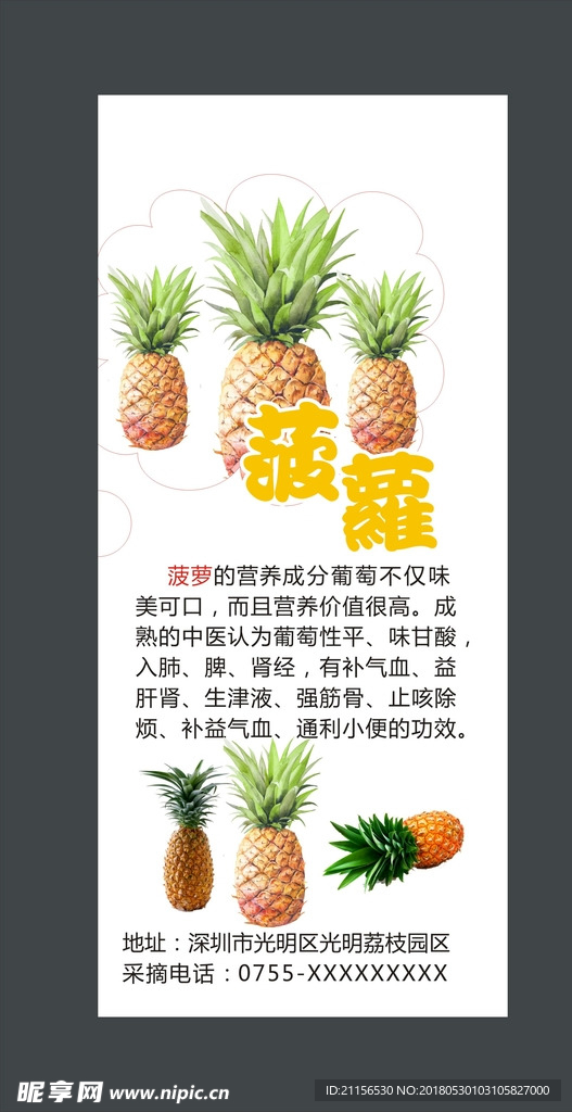 菠萝展架