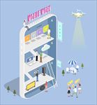 创意卡通手机型建筑矢量素材