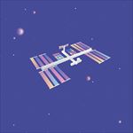 手绘彩色空间站设计素材