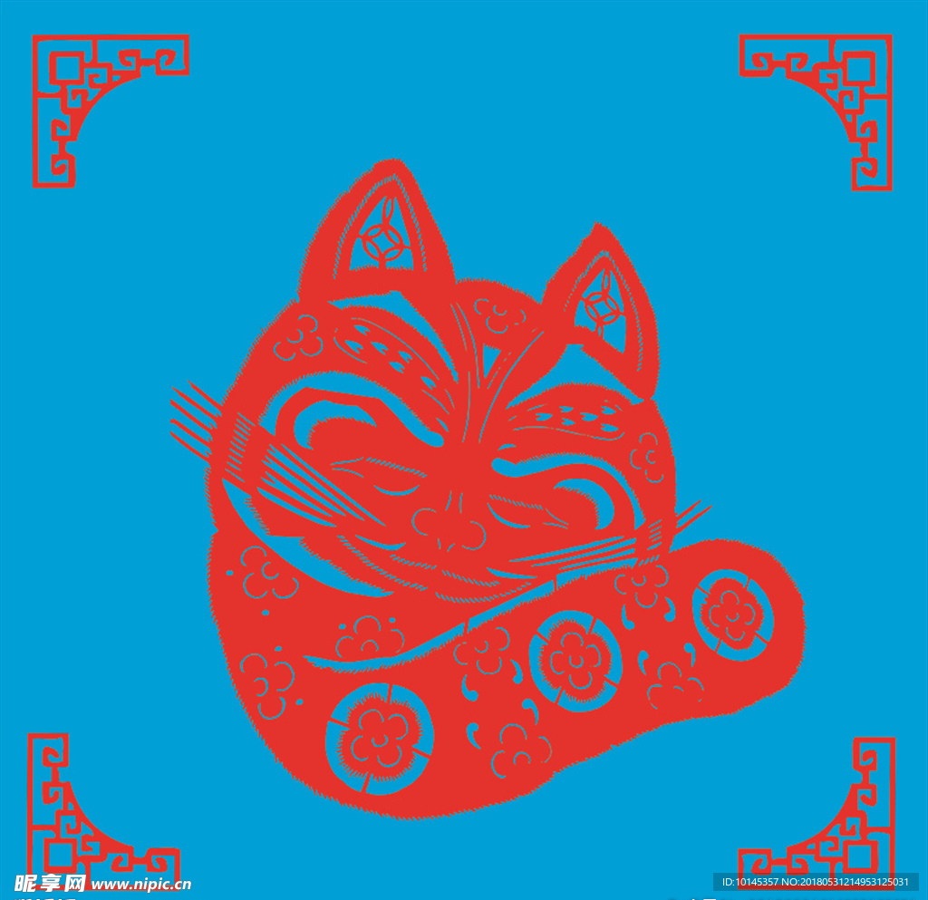 猫剪纸