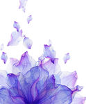 紫色水墨花朵装饰图案