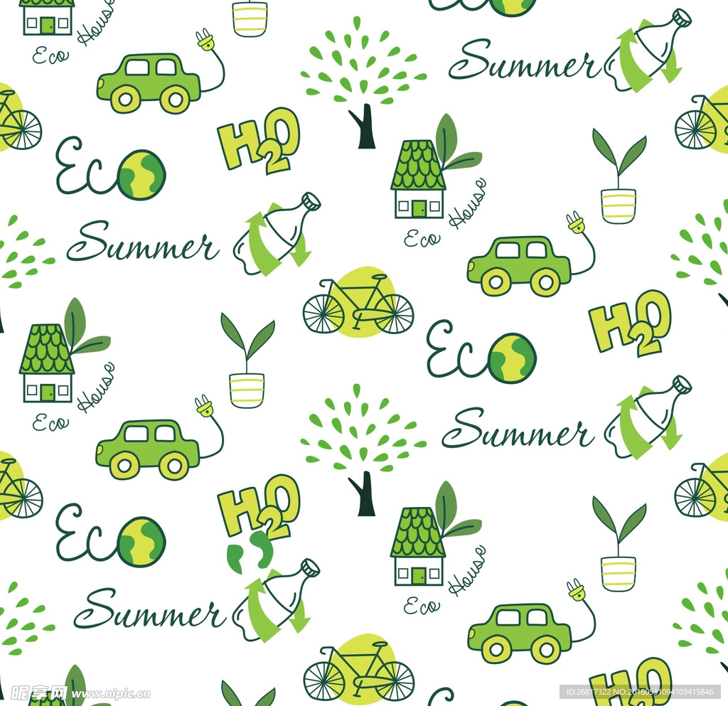 夏季清爽元素矢量图