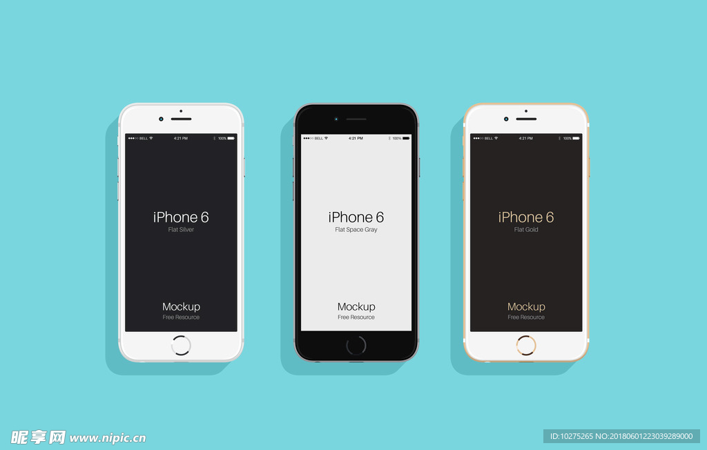 iPhone6三色手机UI样机
