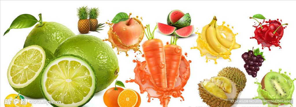 逼真矢量图水果素材