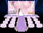 粉紫色婚礼舞台分层效果图