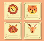 创意动物留言卡片