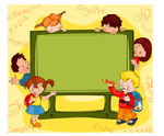 儿童学校主题公告栏目黑板文本框