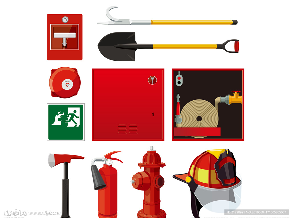 消防工具-矢量