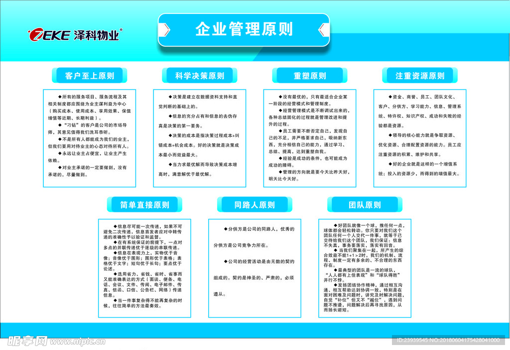 物业企业文化管理原则