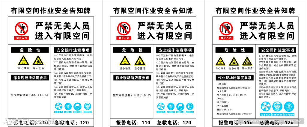 有限空间作业安全告知牌