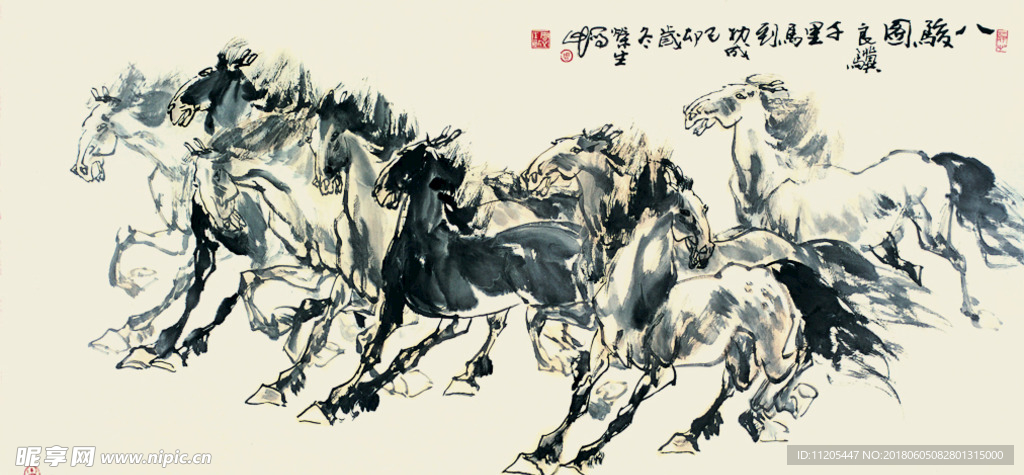 骏马图