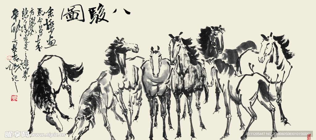 骏马图