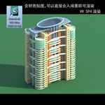 多层建筑 景观 小区 地产 楼