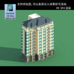 多层建筑 景观 小区 地产 楼