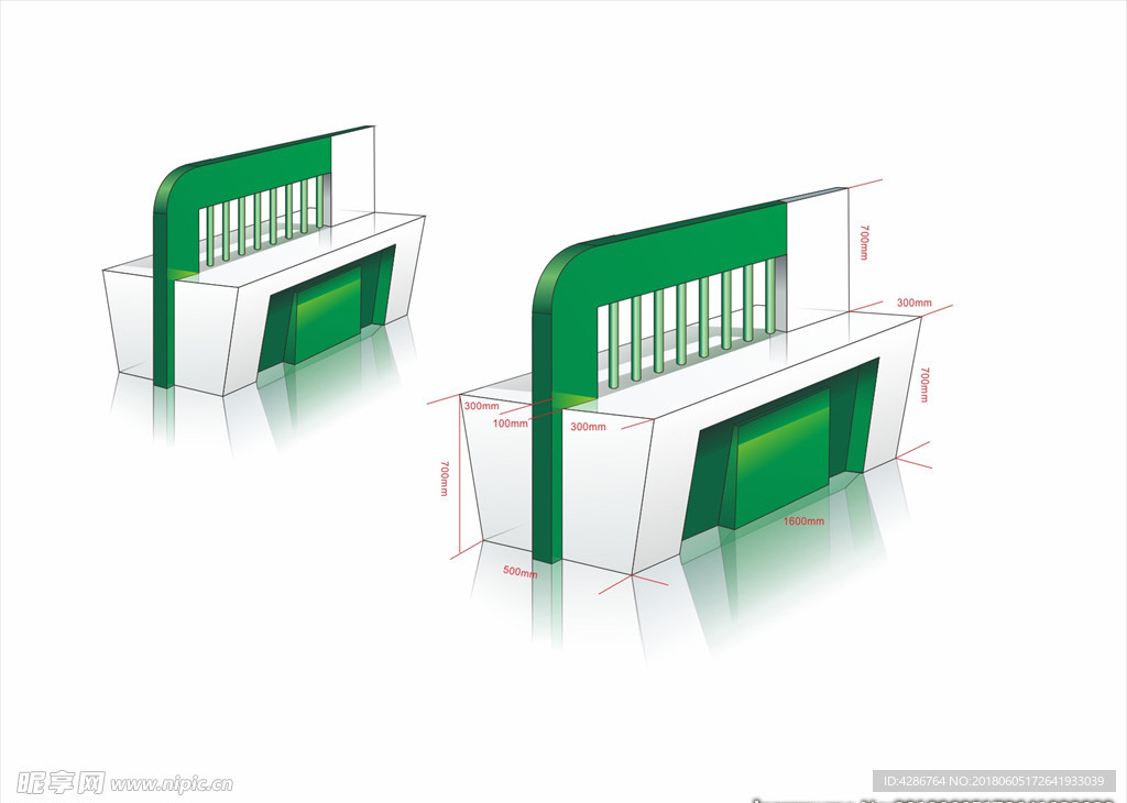 展柜矢量绘画样机模型