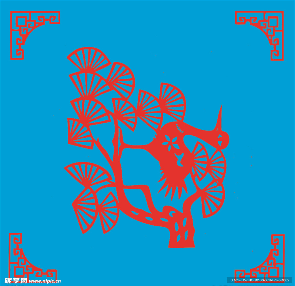 松鹤剪纸
