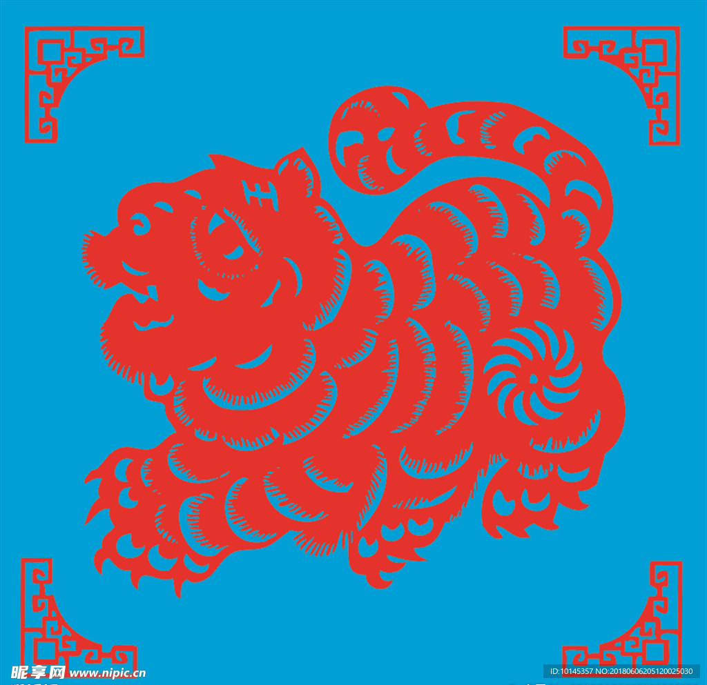 老虎剪纸