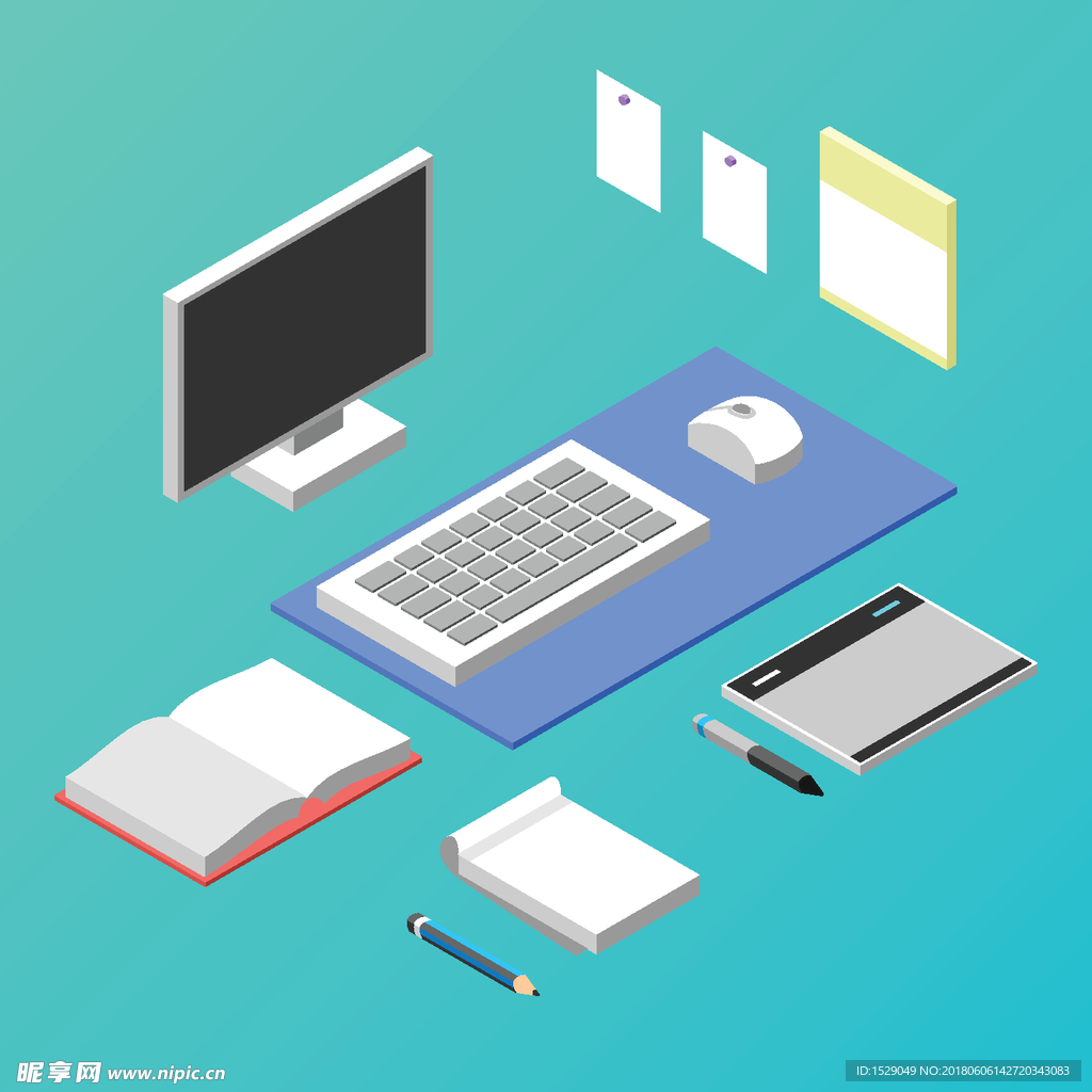 3D办公写字台